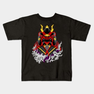 Samurai With Grey Smoke Kids T-Shirt